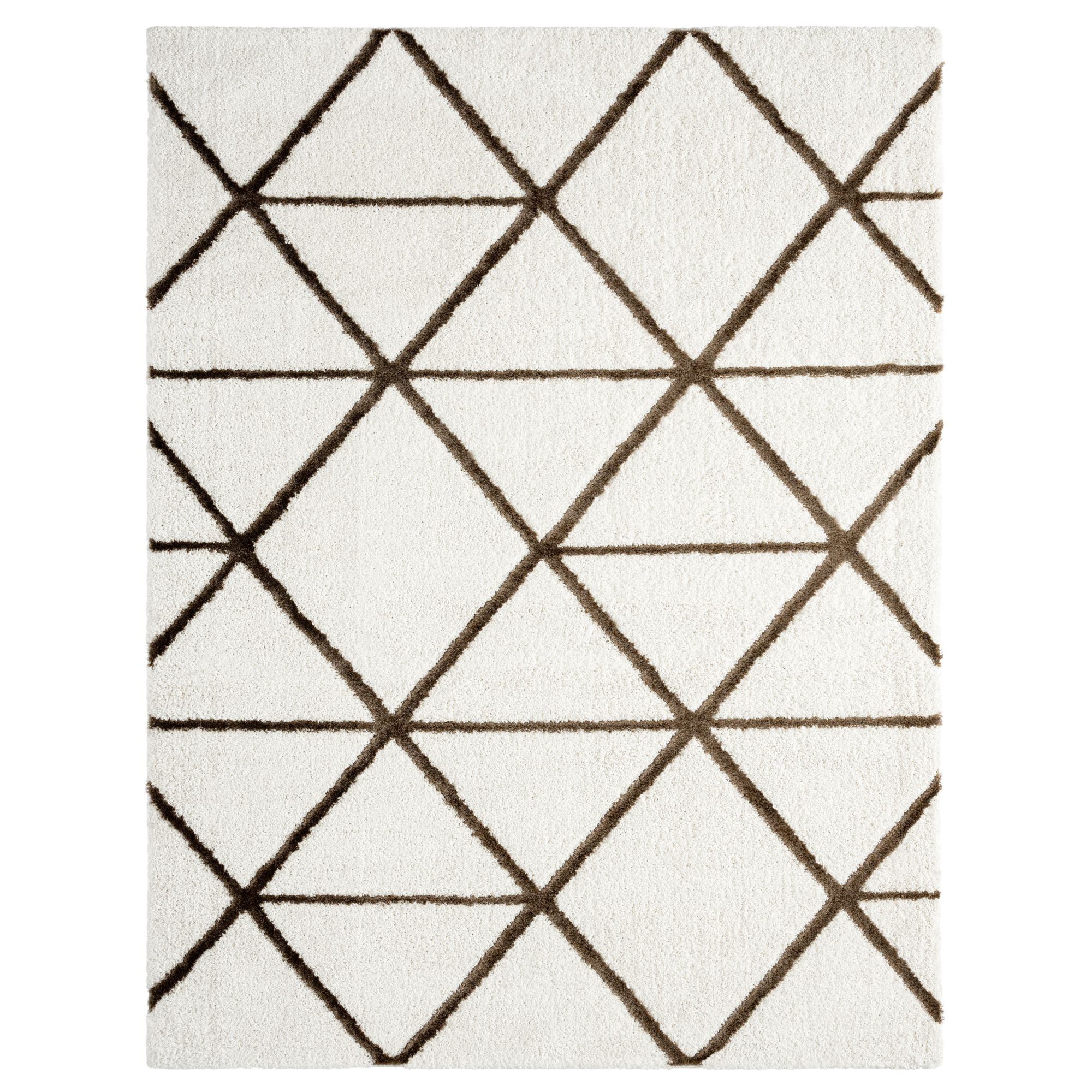 Everloom Carmen Cosmo Modern Diamond Area Rug, Ivory/Taupe, 7'10