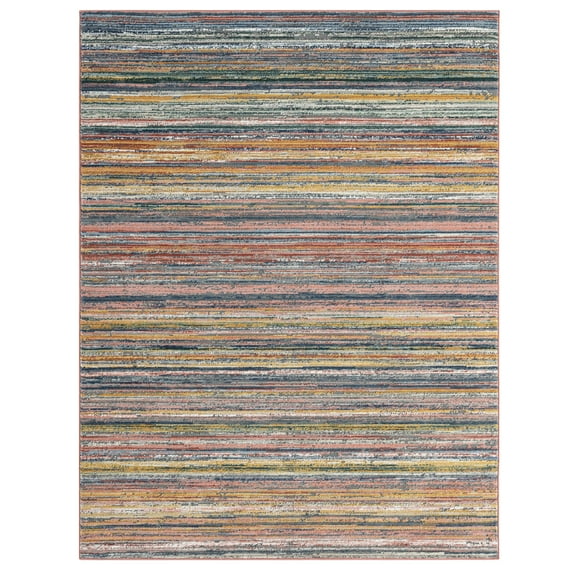 Everloom Magnolia Merry Abstract Striped Area Rug, Red/Blue,5'2"x7'2"