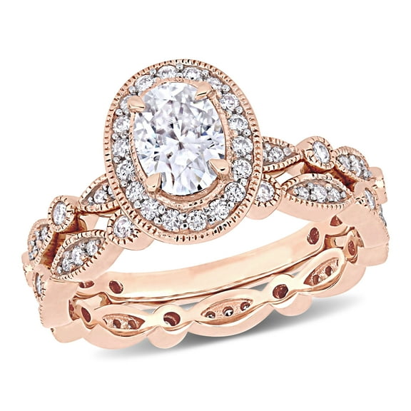 Everly Women's Created Moissanite 10k Rose Gold Bridal Set