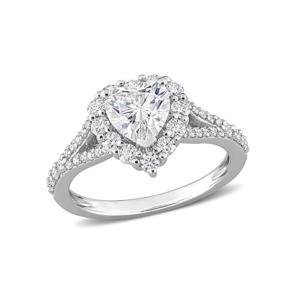 Everly Women's Created Moissanite Sterling Silver Engagement Ring