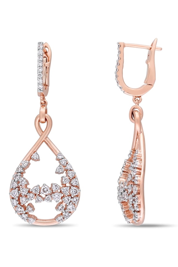 Women's Diamond 14k Rose Gold Earrings