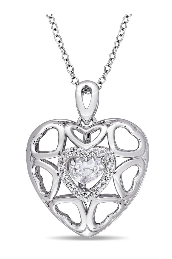 Women's 1.25CT TGW White Topaz Sterling Silver Pendant