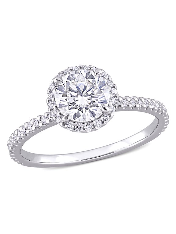 Women's Moissanite Sterling Silver Engagement Ring