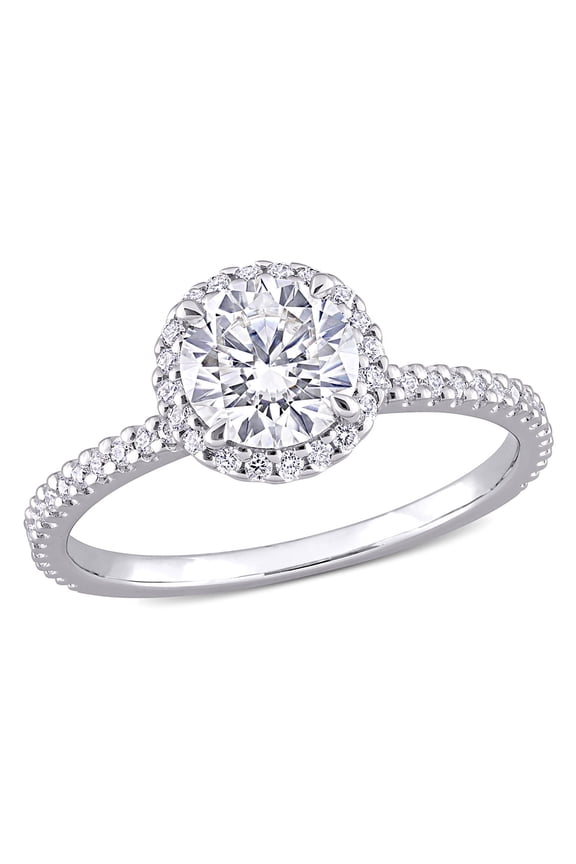 Women's Moissanite Sterling Silver Engagement Ring