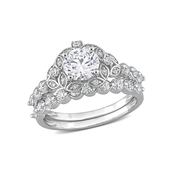 Everly Women's Created Moissanite Sterling Silver Engagement Ring