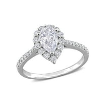 Everly Women's Created Moissanite Sterling Silver Engagement Ring
