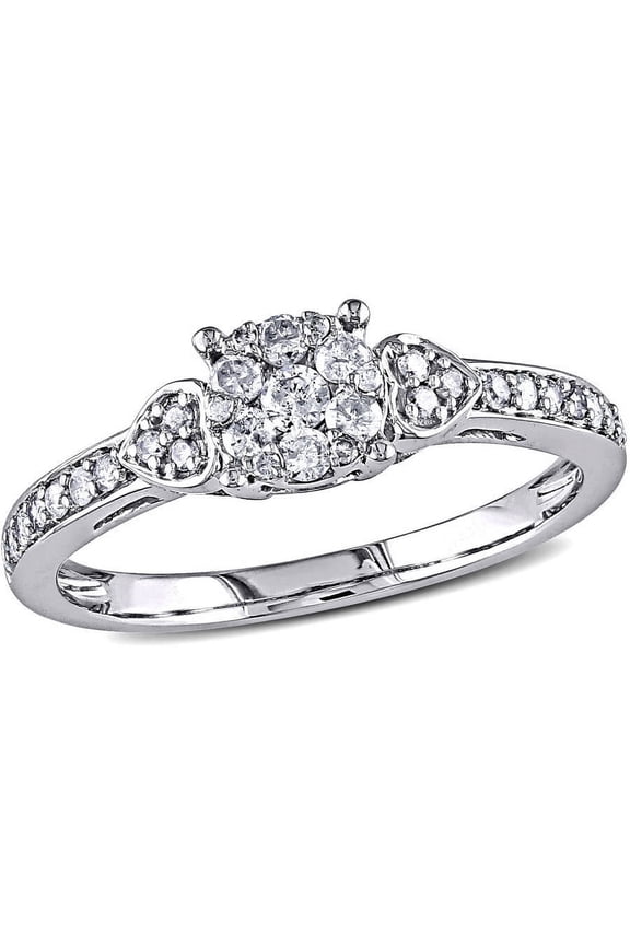 Women's Diamond 10k White Gold Ring