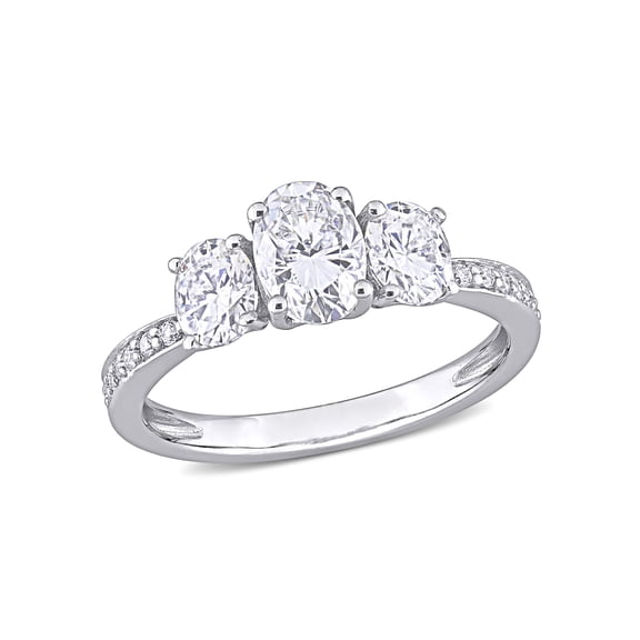 Everly Women's Moissanite 10K White Gold Engagement Ring