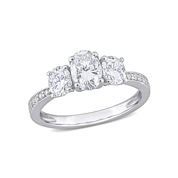 Everly Women's Moissanite 10K White Gold Engagement Ring
