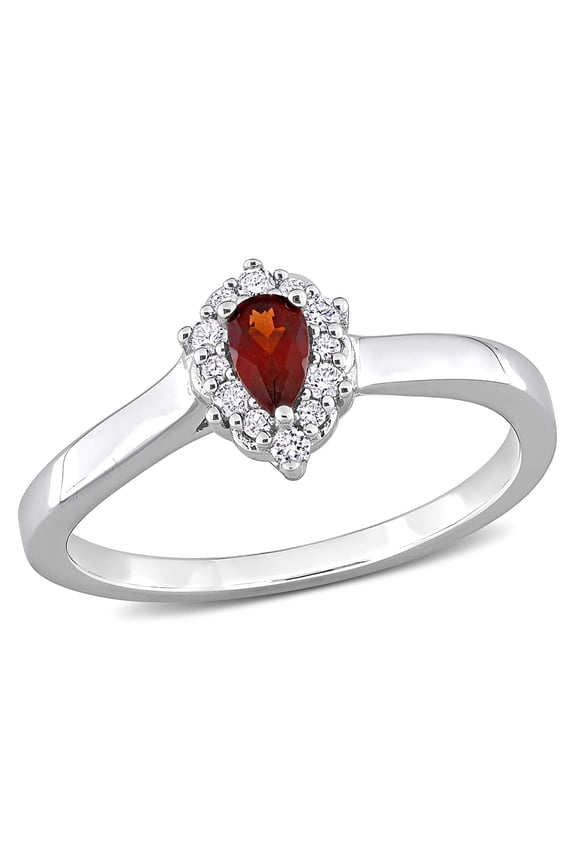 Women's Garnet Sterling Silver Ring