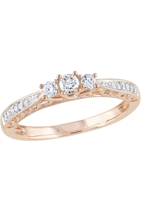 Women's Diamond 10K Rose Gold Engagement Ring