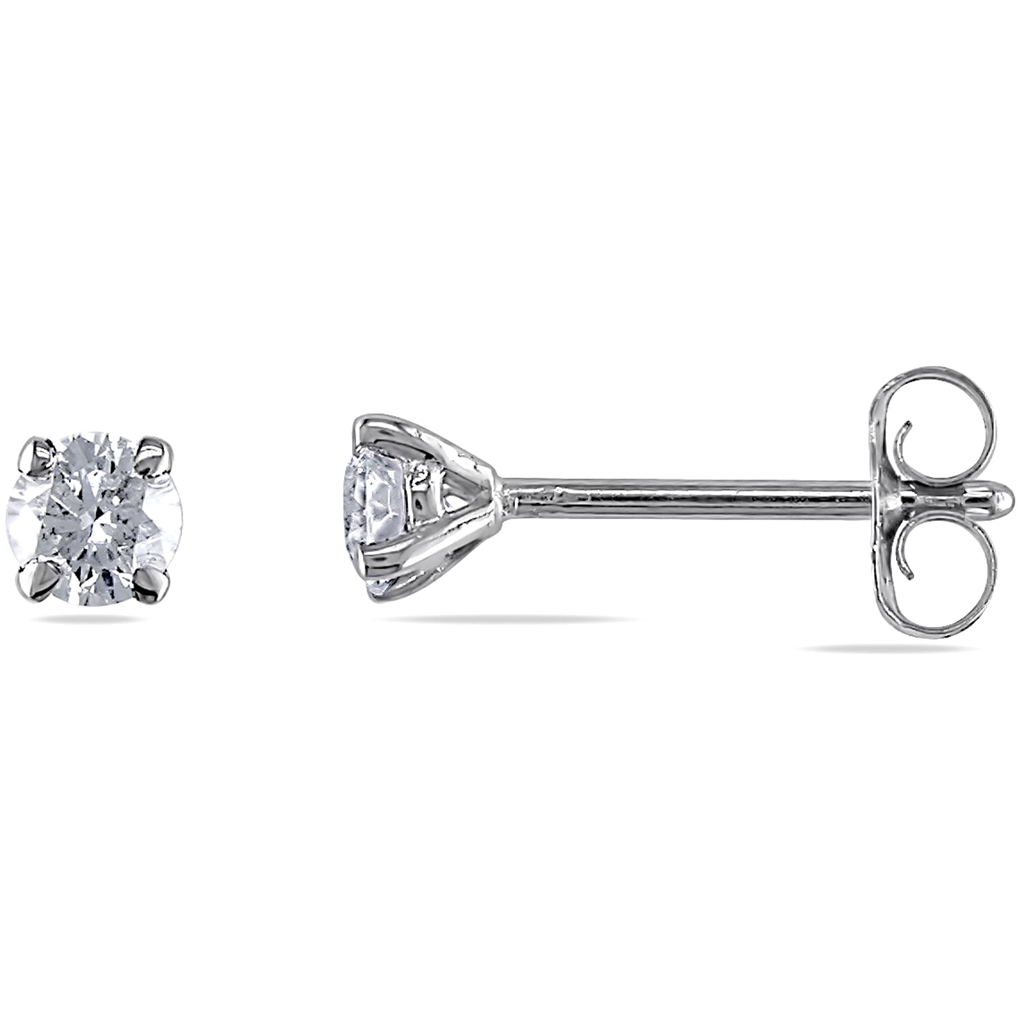 Women's Diamond and 14k White Gold Earrings