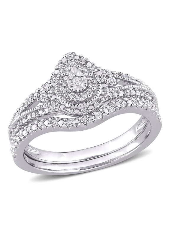 Women's Diamond Sterling Silver Bridal Set
