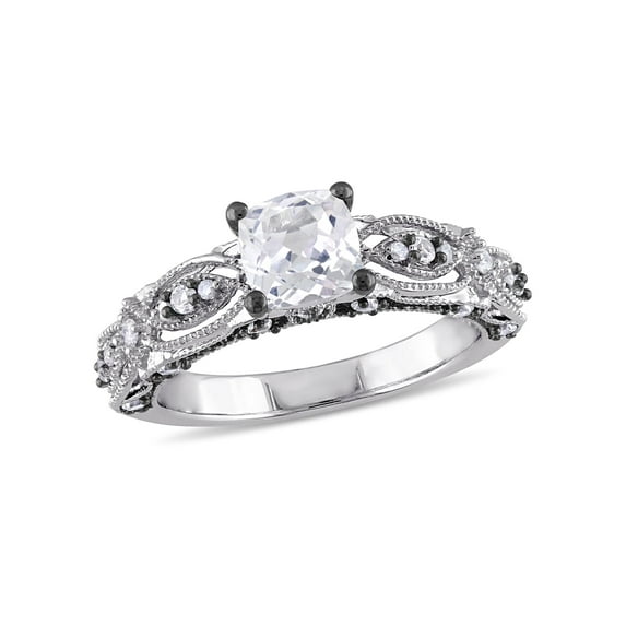 Everly Women's Created Sapphire 10K White Gold Engagement Ring
