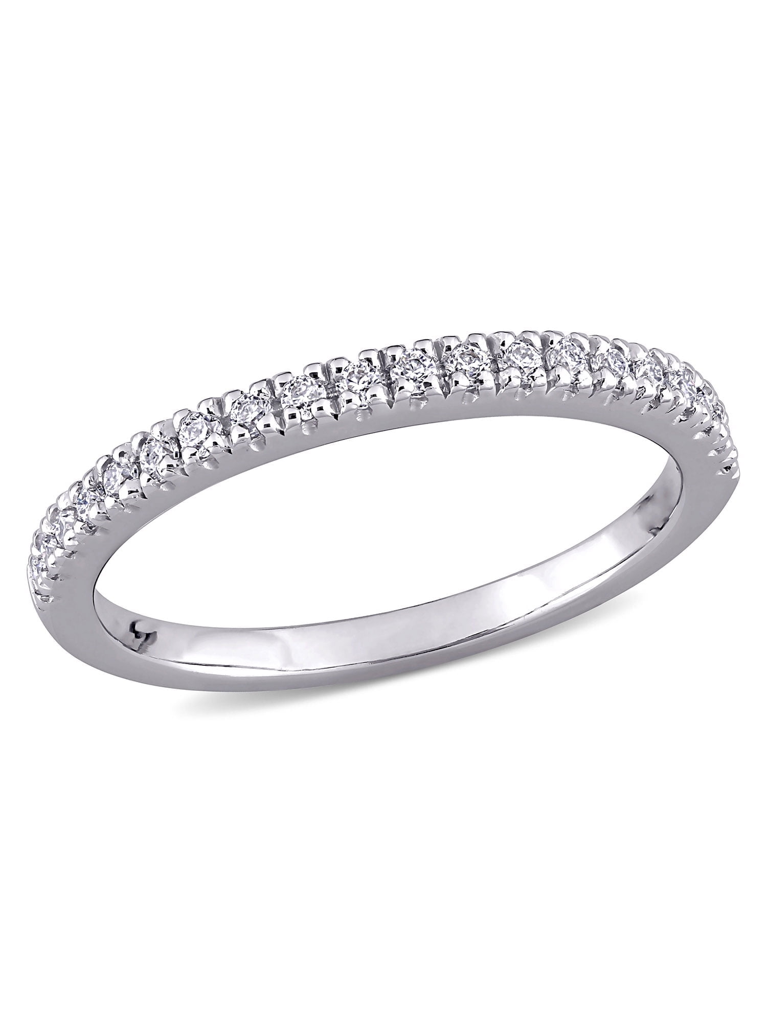 Everly Women's Created Moissanite 10k White Gold Wedding Ring