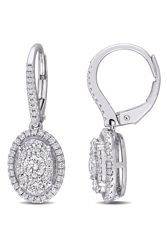Women's Diamond 10k White Gold Earrings