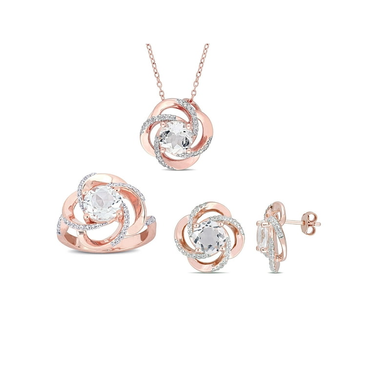White Topaz rose gold plated earring White Topaz rose gold plated earring