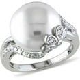 thumbnail image 1 of Everly Women's Cultured Pearl and Diamond Sterling Silver Ring, 1 of 1