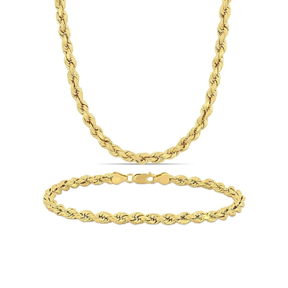 Everly Men's 14k Yellow Gold Bracelet Jewelry Set