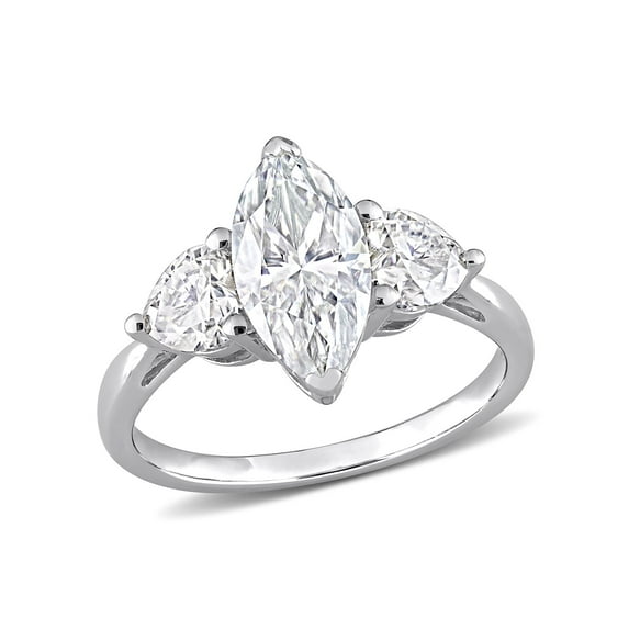 Everly Women's Created Moissanite Sterling Silver Engagement Ring
