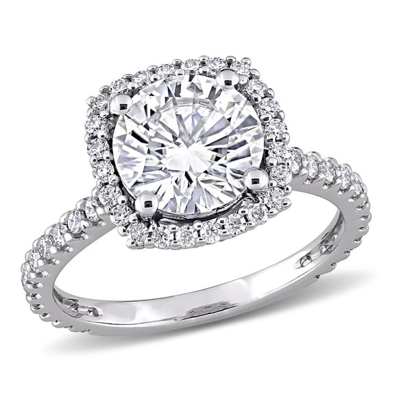 Everly Women's Created Moissanite 10K White Gold Engagement Ring