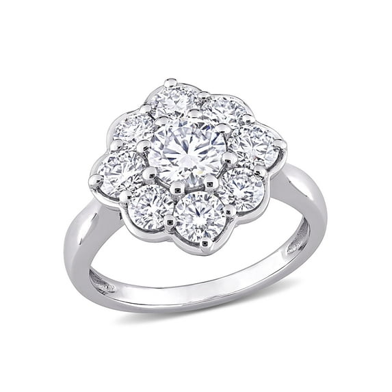 Everly Women's Moissanite 10k White Gold Ring