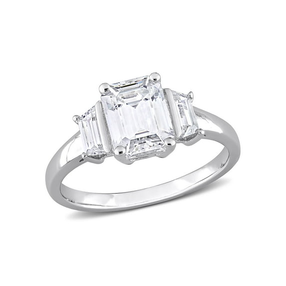 Everly Women's Created Moissanite Sterling Silver Engagement Ring