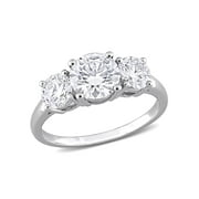 Everly Women's Created Moissanite Sterling Silver Engagement Ring