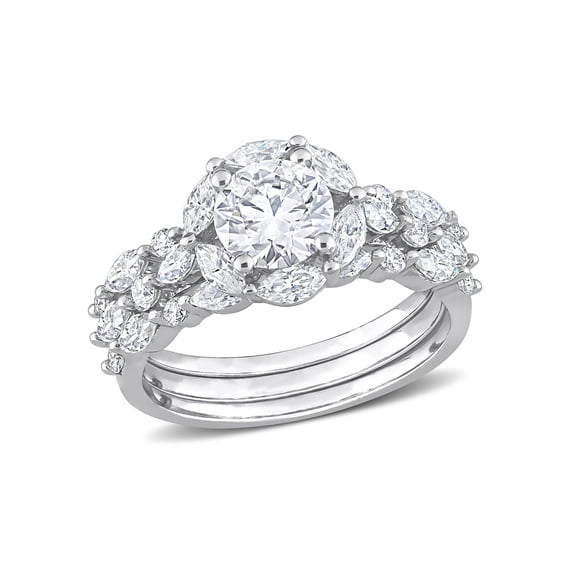 Everly Women's Created Moissanite Sterling Silver Engagement Ring