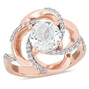 Everly Womens Topaz Rose Gold Plated Ring