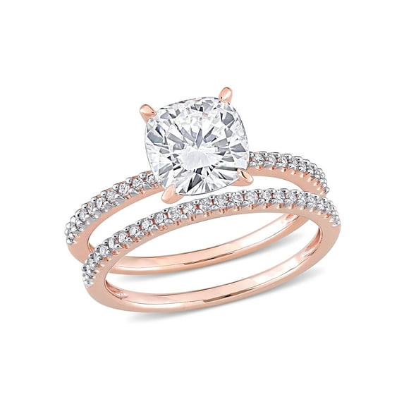 Everly Women's Moissanite Created Diamond 14k Rose Gold Bridal Set