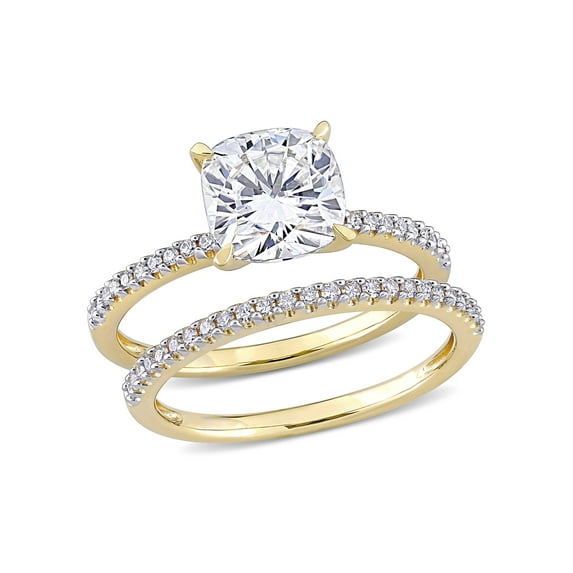Everly Women's Moissanite Created Diamond 14k Yellow Gold Bridal Set