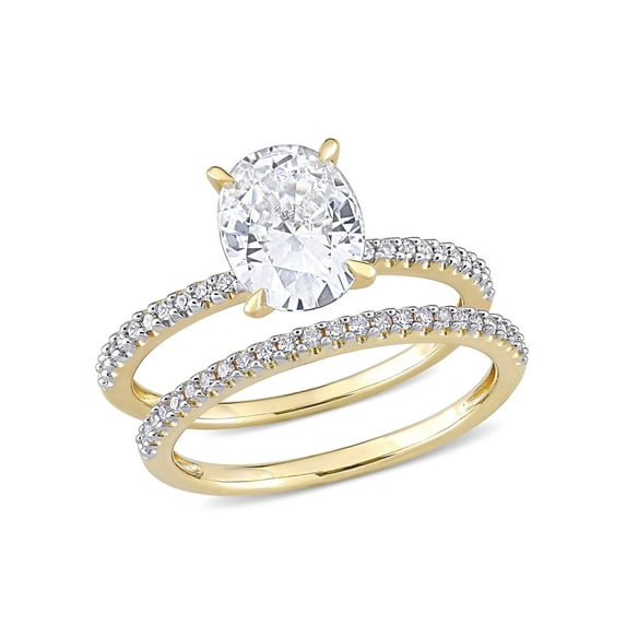 Everly Women's Moissanite Created Diamond 14k Yellow Gold Bridal Set