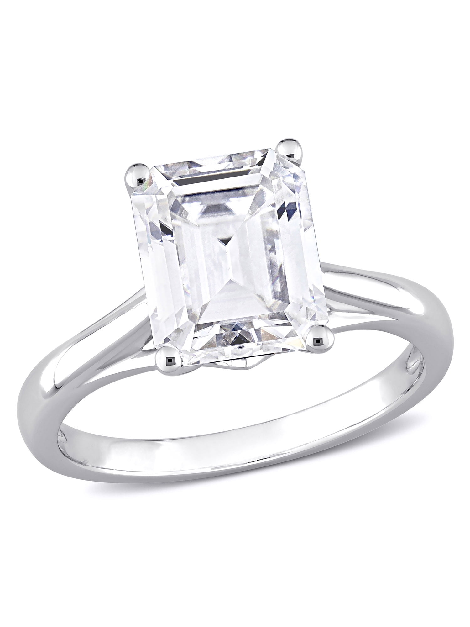 Everly Women's Created Moissanite 10K White Gold Engagement Ring