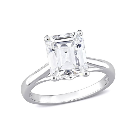 Everly Women's Created Moissanite 10K White Gold Engagement Ring