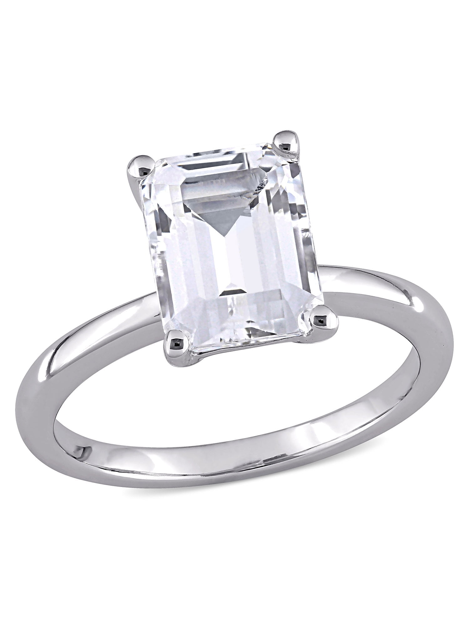 Everly Women's Sapphire and Created 10K White Gold Engagement Ring