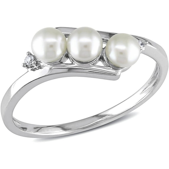 Everly Women's Cultured Pearl and Diamond 10k White Gold Ring