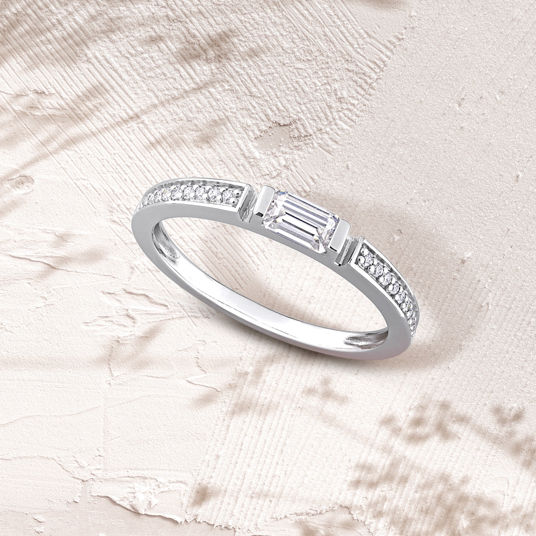 Everly Women's Moissanite Sterling Silver Wedding Ring
