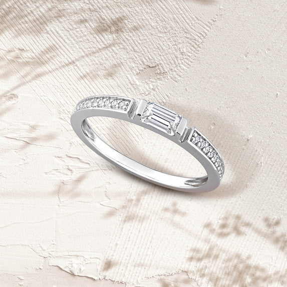 Everly Women's Moissanite Sterling Silver Wedding Ring