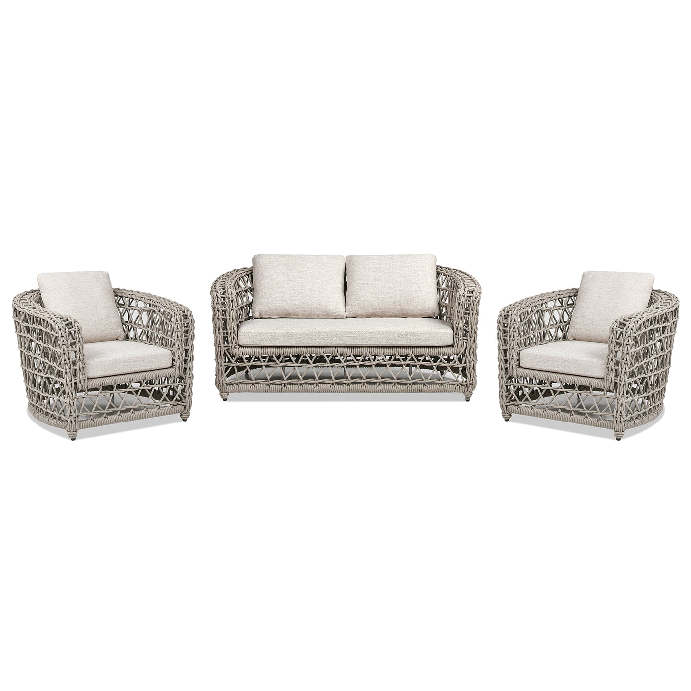 Everly 4-Person Woven Aluminum Outdoor Seating Set