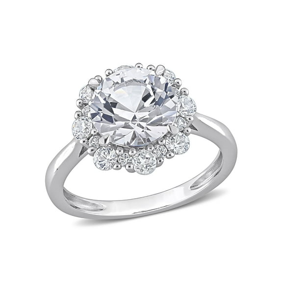 Everly Women's Created Sapphire 10K White Gold Engagement Ring