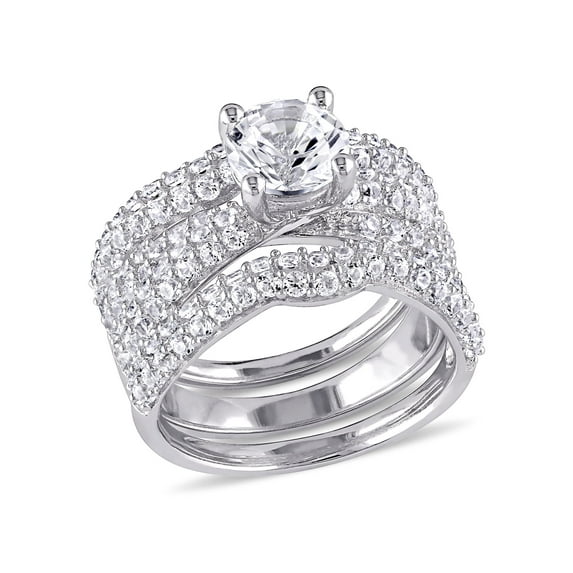 Everly Women's Created Sapphire Sterling Silver Bridal Set