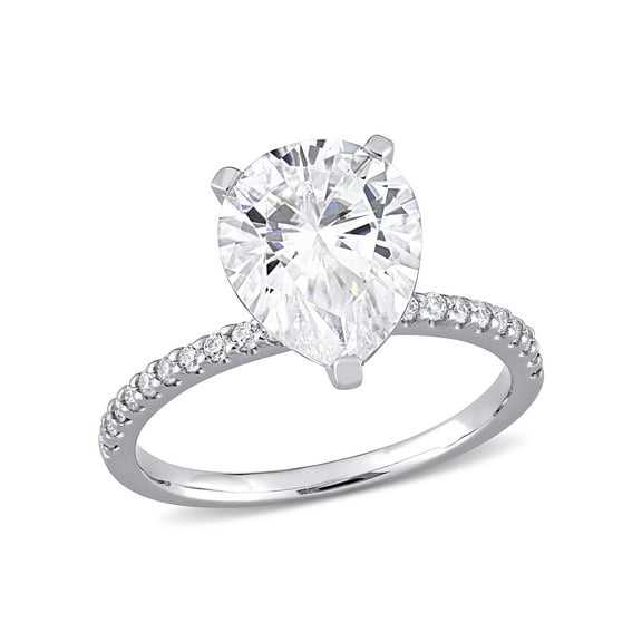 Everly Women's Moissanite 10K White Gold Engagement Ring