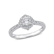 Everly Women's Created Sapphire and Diamond 10K White Gold Engagement Ring