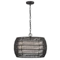 thumbnail image 1 of Golden Lighting Everly 4-light Pendant in Matte Black and Modern Black Rattan shade, 1 of 7