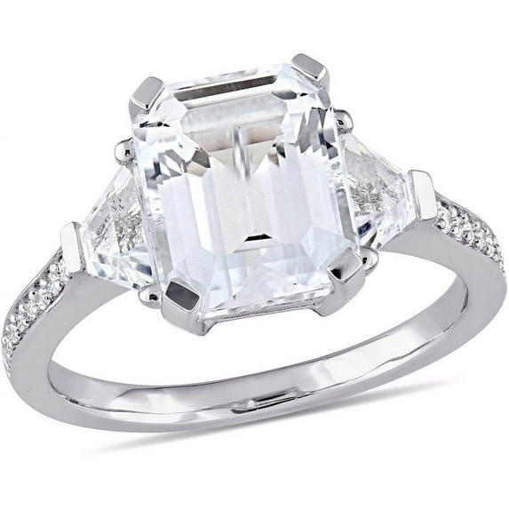 Everly Women's Topaz and Diamond Sterling Silver Ring