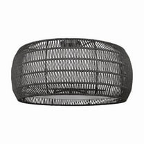 Golden Lighting Everly 6-light Semi-Flush Mount in Matte Black and Modern Black Rattan shade