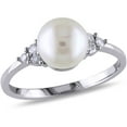 thumbnail image 1 of Everly Women's Cultured Pearl and Diamond 10k White Gold Ring, 1 of 1
