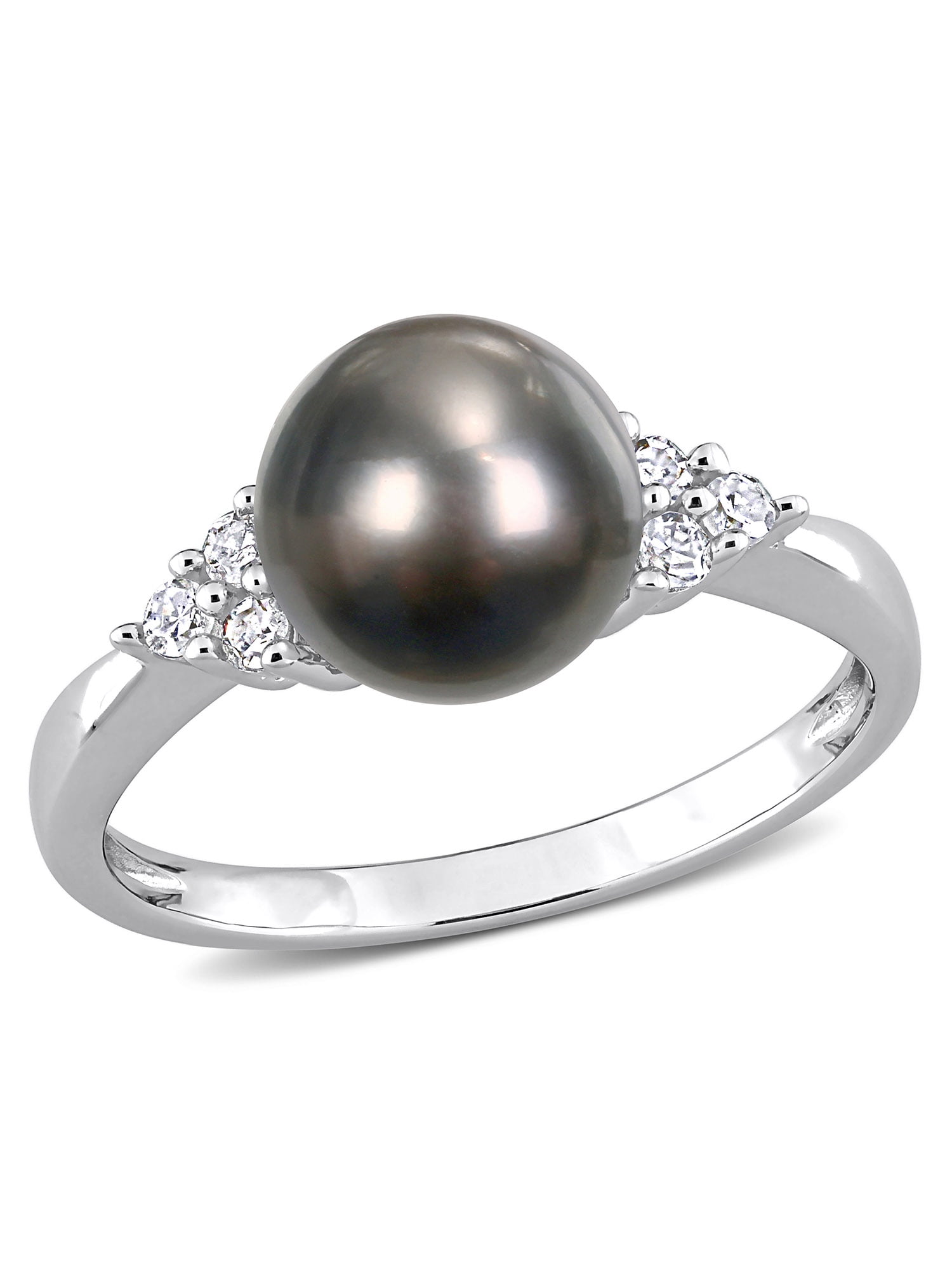 Everly Women's Cultured Pearl and Diamond Sterling Silver Ring