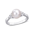 thumbnail image 1 of Everly Women's Cultured Pearl and Topaz Sterling Silver Ring, 1 of 7